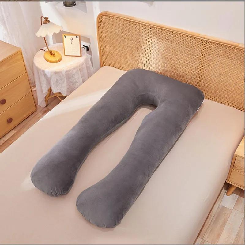 

Хрустальная бархатная подушка для беременных, защита талии, боковая подушка для сна, поддержка беременных, подушка для живота, специальная подушка для сна во время беременности 130x70cm