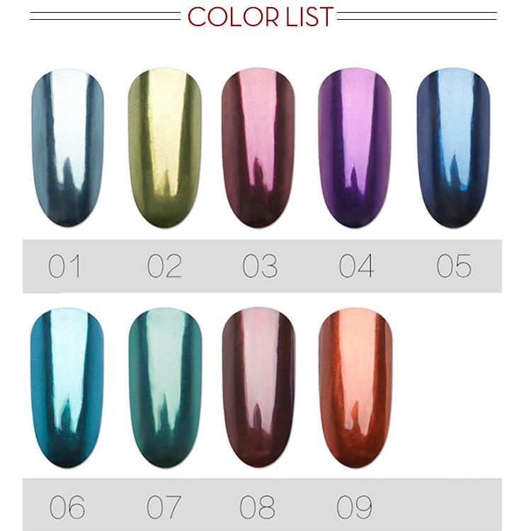 9 Colors Nail Shell Mirror Powder Pigment Dust Manicure Diy Chrome