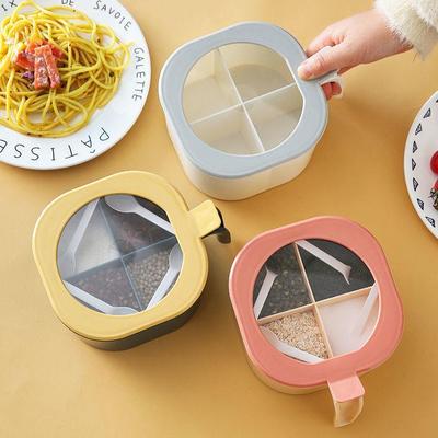 4-Compartment Seasoning Jar Set with Lid and Spoon
