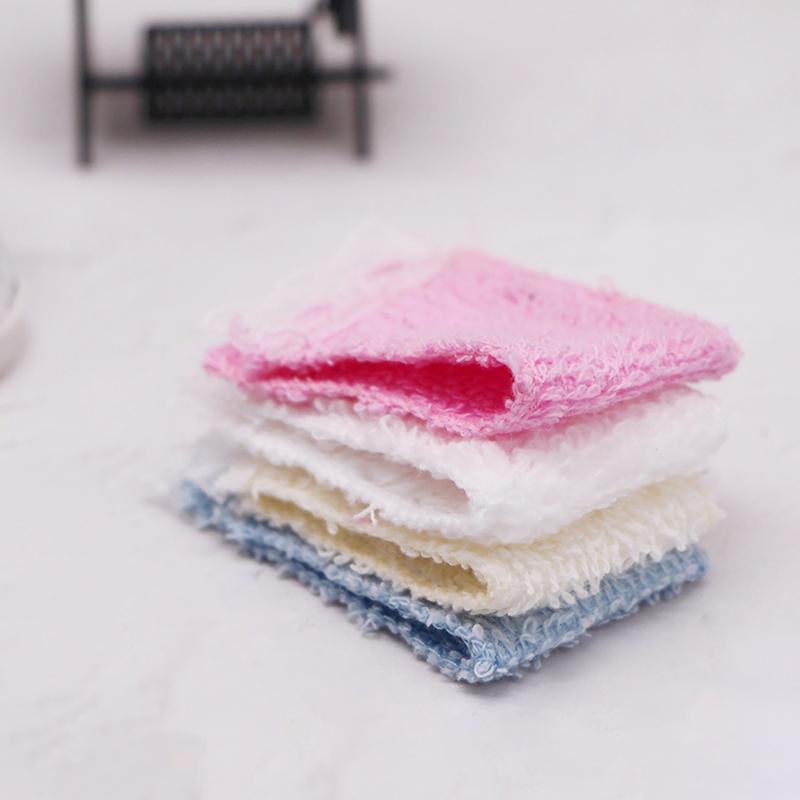1PC Dollhouse Mini Bathroom Lace Towel Doll Bathroom Bath Towel Shooting Scene Props