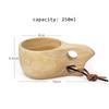 Handgefertigte nordische Holztassen Tragbare Kuksa mit Lanyard Kaffeetasse Milchtasse 250ml Tee Kaffee Trinkbecher Holz Kaffeetasse