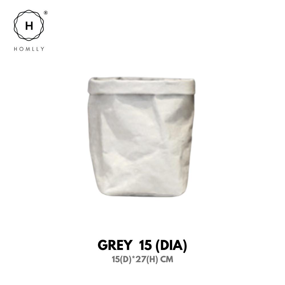 Homlly Sunii Multi Purpose Washable Reusable Kraft Paper Bag for Storage Basket, Flowerpot, Organizer