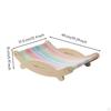 Elevated Pet Lounger with Wooden Frame Cooling Bed Breathable Suspended