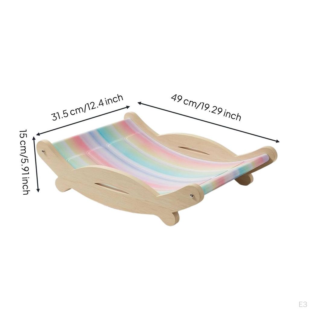Elevated Pet Lounger with Wooden Frame Cooling Bed Breathable Suspended