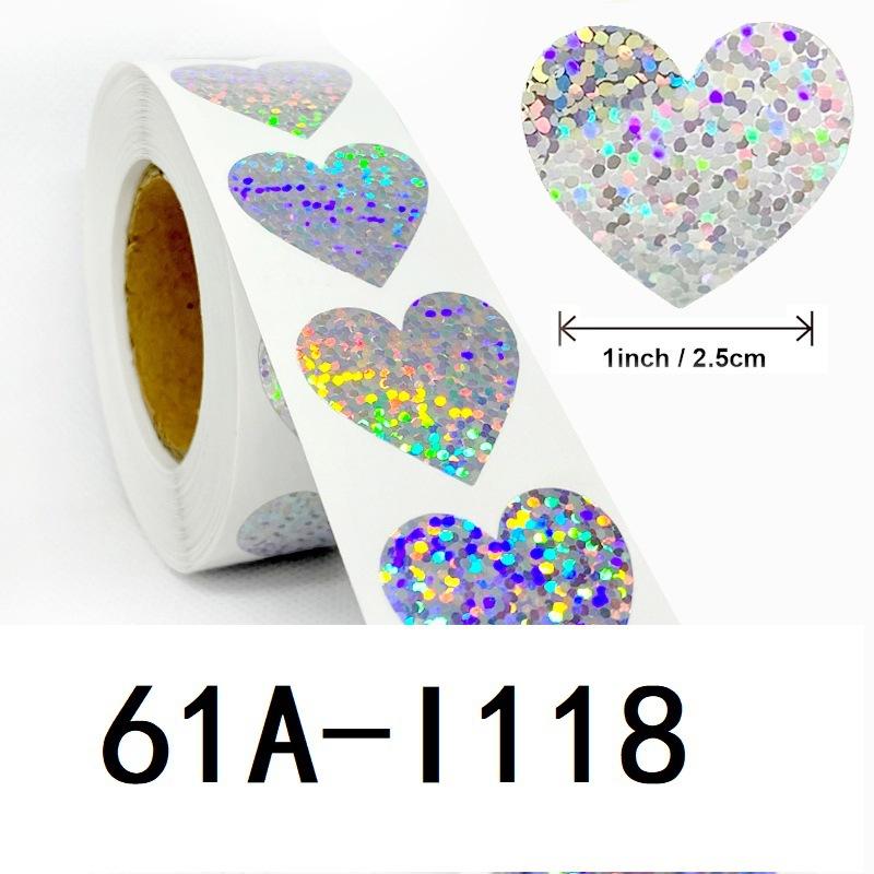 500 Sheets/roll, 2.5 Cm, Roll Pack, Rainbow Laser Stickers, Thank You for Purchasing, Commercial Decoration, Adhesive Stickers, Party Labels