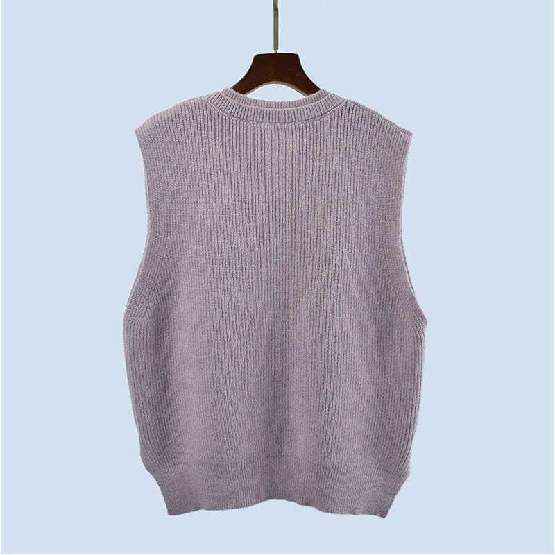 Large Vest Thick Loose Waistcoat Sleeveless Vest Autumn and Winter All-Matching Outerwear Thermal Knitting Sweater Women's Bandage Dress