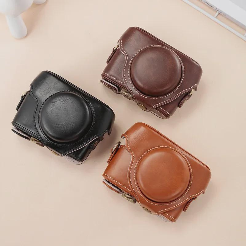 Sony RX100 Series Leather Camera Case - Compatible with RX100M6, RX100 M2, M3, M4, M5A, M5, WX700, HX90 - Black