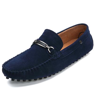 Men Loafers Soft Moccasins Suede Shoes Men Autumn Genuine Leather Shoes Non-Slip Men Flats Driving British Style Walking Shoes