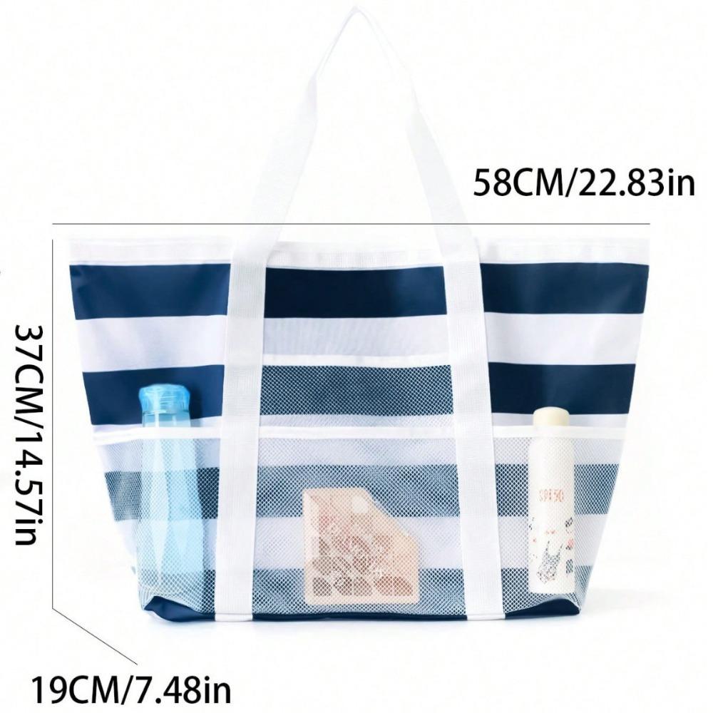 Beach Bag Large Capacity Toy Mesh Swimming Bag Multifunctional Travel Shoulder Beach Bag Swimsuit Storage Bag