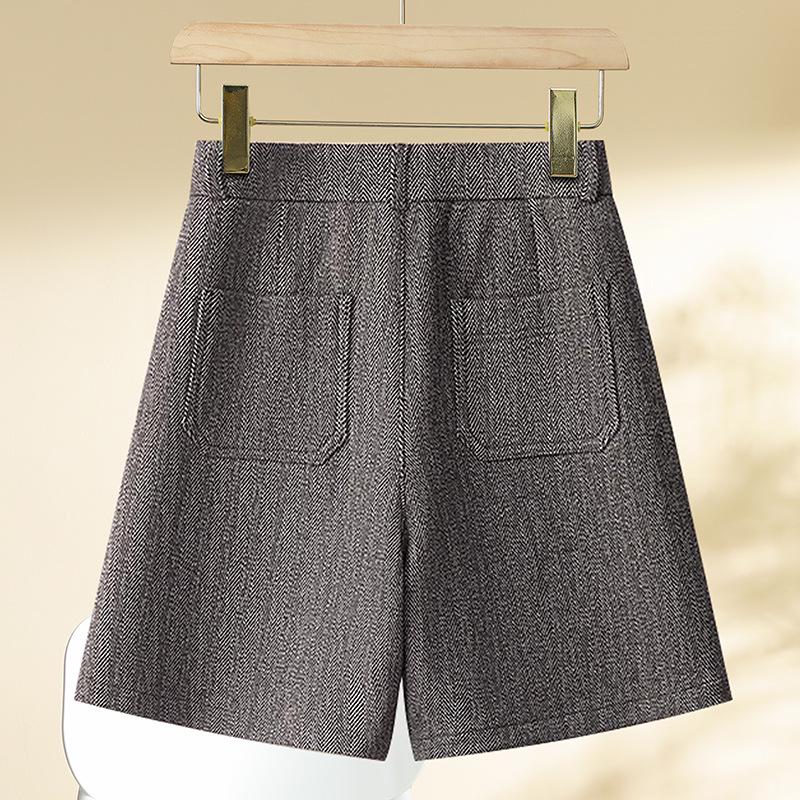 Women's High Waist Woolen A-line Shorts - 2025 Spring Collection