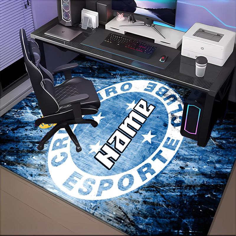 Custom Name Cruzeiro FC Crest Rug Game Carpet, Floor Mat for Bedroom Living Room Entryway Rug, Home Decor Idea Gift for Christmas Birthday