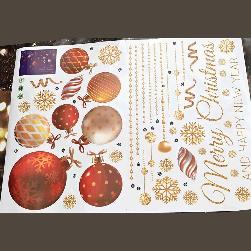 Multicolor Christmas Window Decals Christmas Balls Holiday Window Decor  Glass Doors