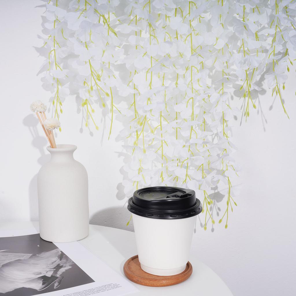 3Forks/ Branch Long Wisteria Artificial Flowers with Green Leaves for Wedding Room Decor Garland Decor Flores Artificiales Wazon