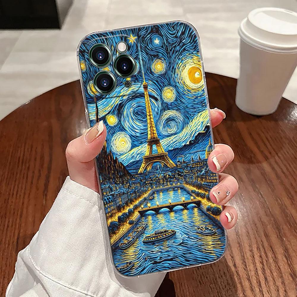 Interesting Van Gogh Art Transparent Case For Apple iPhone 17 16 15 14 13 12 11 Pro Max Case 16 Plus 16E 17Air 17Pro Phone Cover