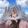 Gloves for Women Winter Warm Cycling and Driving Cold and Windproof Plus Velvet Cute Touch Screen Wool Hand Socks