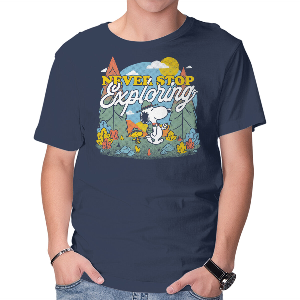 Unisex Crew Neck T-Shirt Beagle Wilderness Exploration Graphic Short Sleeve Casual Tee XXL