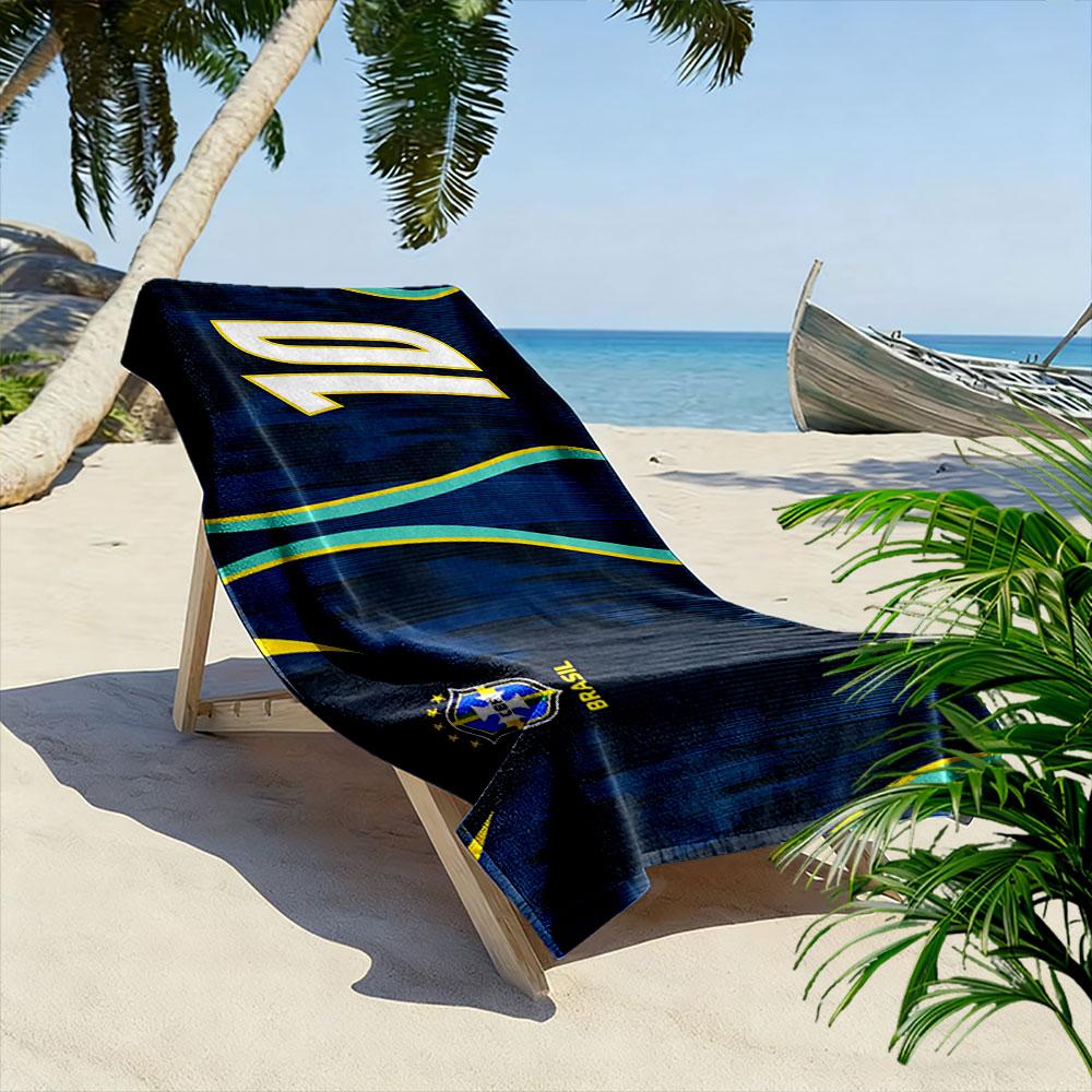 Wellen umarmen goldenen Triumph Druck Strandtuch, schnelltrocknend, geeignet für Reisen, Outdoor-Sport, Joggen, den Strand und Schwimmen, Geschenk