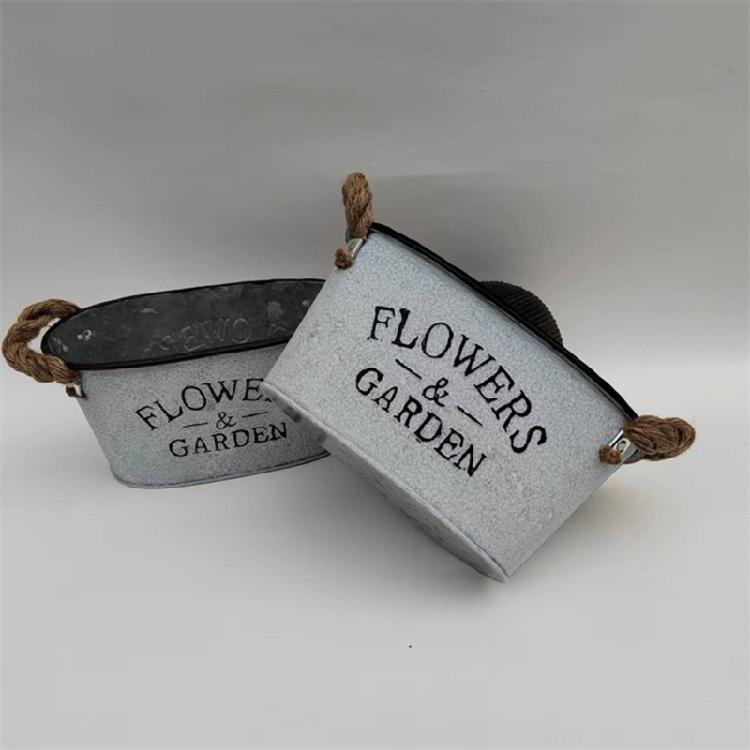 4pcs Stylish Iron Planter Pots with Letter Handmade Decorative Flower Bucket Floral Arrangement Containers for Home