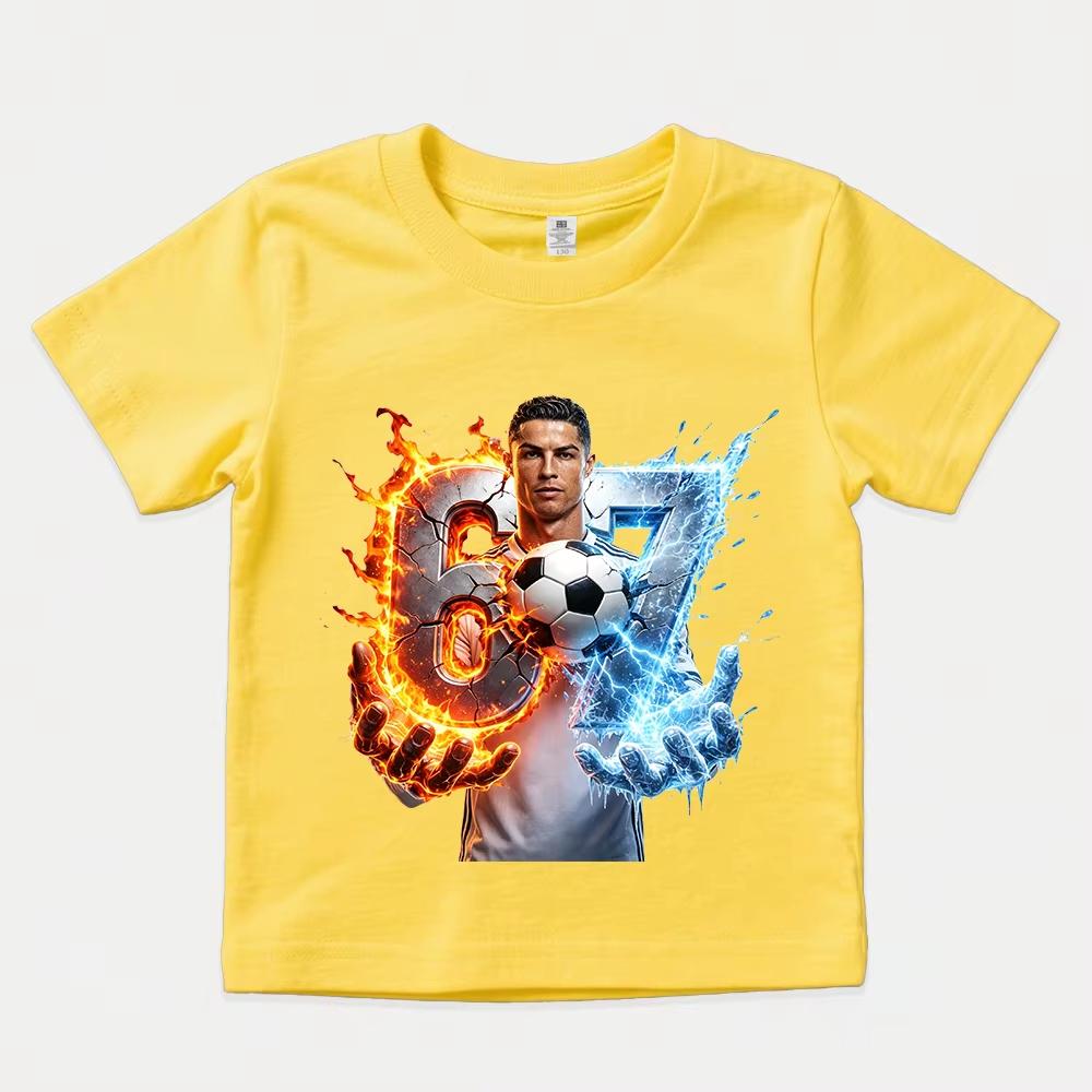 CR7 Ronaldo 67 Potisk Dětské Tričko, Neformální Oblečení pro Kluky a Holky s Krátkým Rukávem