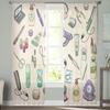 Beauty And Cosmetic Hand Drawn Tulle Curtain For Living Room Sheer Valance Curtain For Kitchen Bedroom Window Drapes