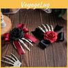 Horror Skeletal Hand Rose Hair Accessory With Plastic Material For Halloween And Cosplay