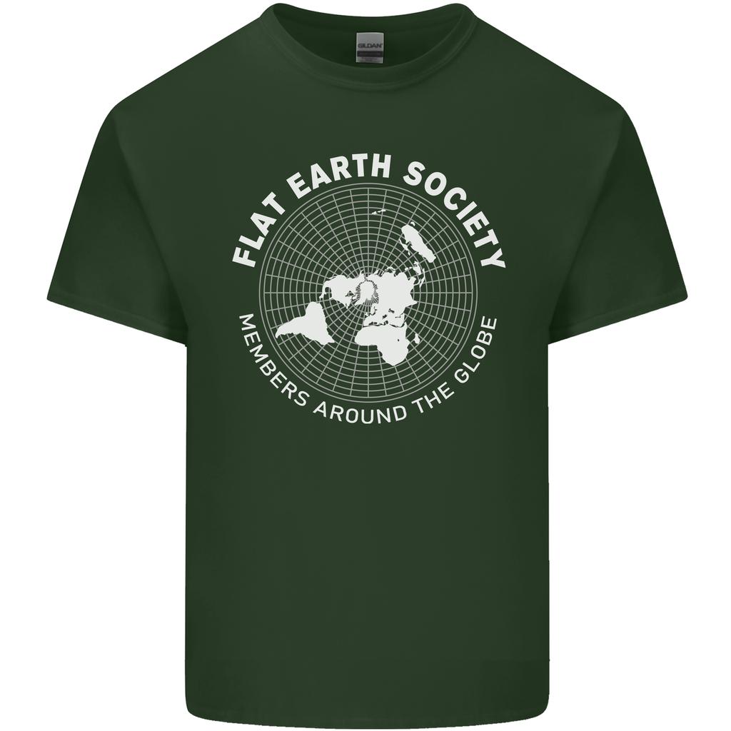 Flat Earth Society Members Around the Globe Unisexs Light Cotton TShirt