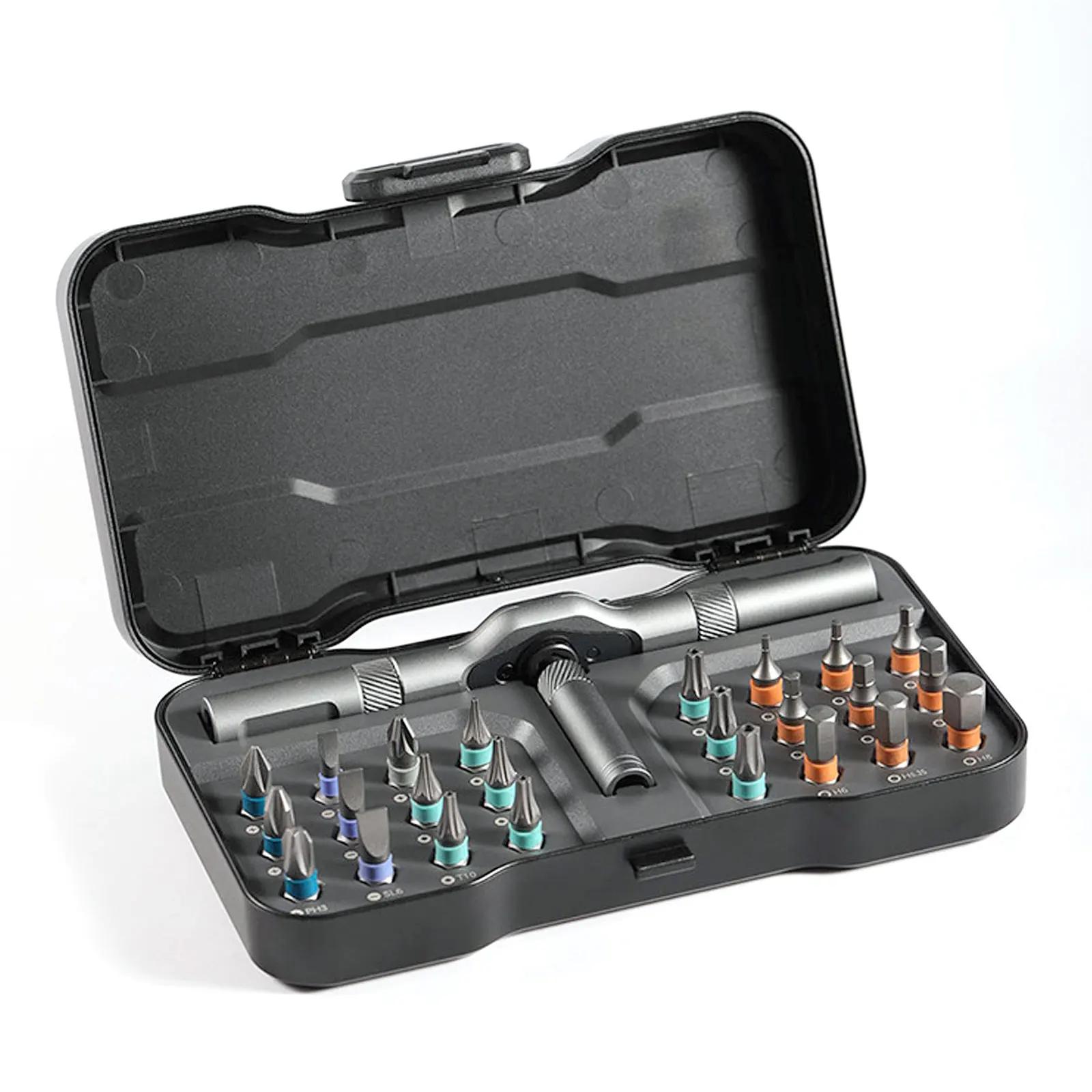 STONEGO 24-in-1 Screwdriver Set Multi-Purpose Hand Tool Ratchet Set Multi-Tool S2 Magnetic Drill Bit DIY Home Repair Tools