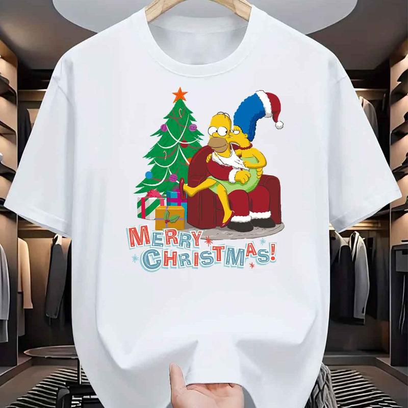 

2025 The Simpsons Unisex Street Tshirt Sweatshirt with The best gift Homer Print Pattern New Trendy 100 cotton printed Tshirt S