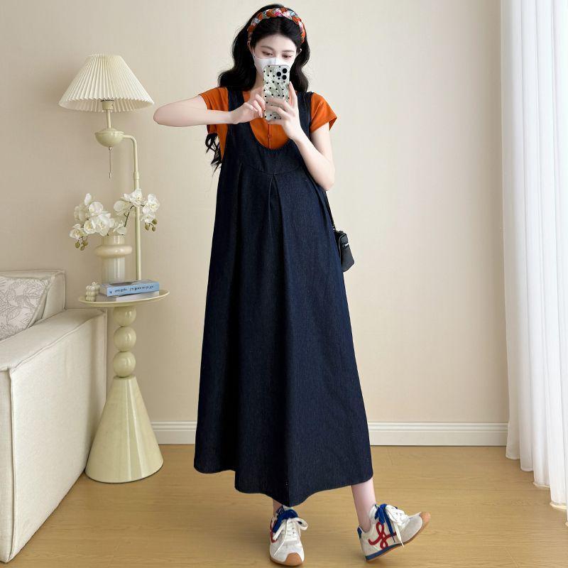 Maternity Summer Strappy Dress - Flattering Loose Fit for Outings