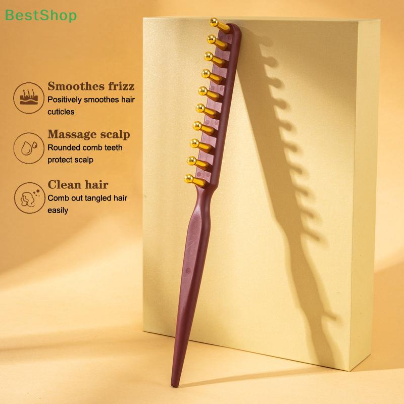 Kopfmeridian-Massagekamm Kupferholz Meridian-Kamm Nadelung Guasha Kopfhaut Entspannungswerkzeuge