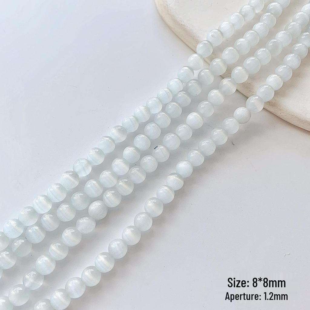 Φεγγαρόπετρα με ψυχρό τόνο, χάντρες μάτι γάτας 6-10 χιλ. για DIY κατασκευή κοσμημάτων