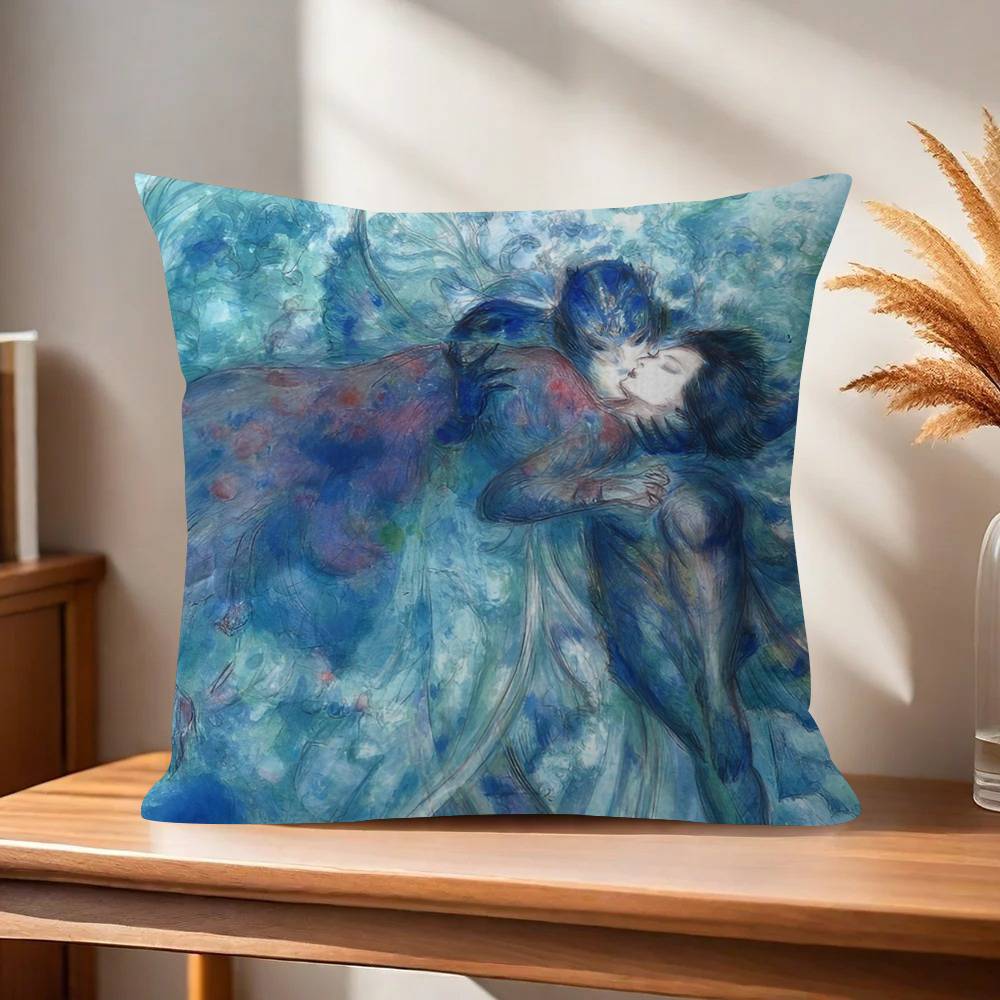 Painting YYoshitaka Amano Art   Pillow Gift Home Office Decoration Bedroom Sofa Car Cushion Cover case 45x45