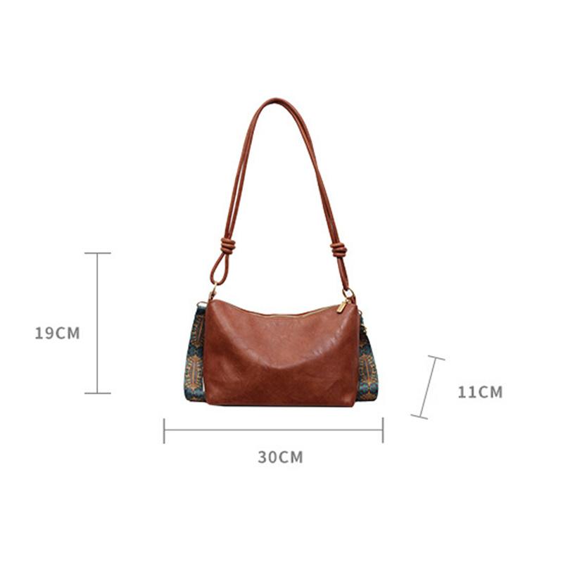 Yogodlns Lässige Modische Damen Schultertasche Einfacher Urbaner Stil PU-Material Große Kapazität Tägliche Kombination Crossbody Boston Tasche