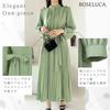 Elegant Pleated Long Waist Perfect for Spring and Perfect for Special Korean Size L ROSELUCA. Dress, Women's, Sleeves, Ribbon, Collared, Pastel,