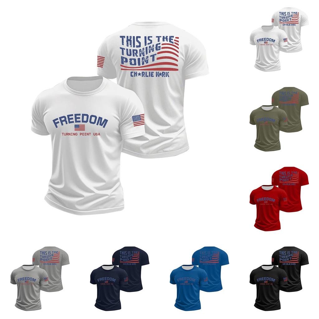 Vīriešu apdrukāts T-krekls ar īsām piedurknēm Vīriešu brīvs ikdienas tops ar īsām piedurknēm