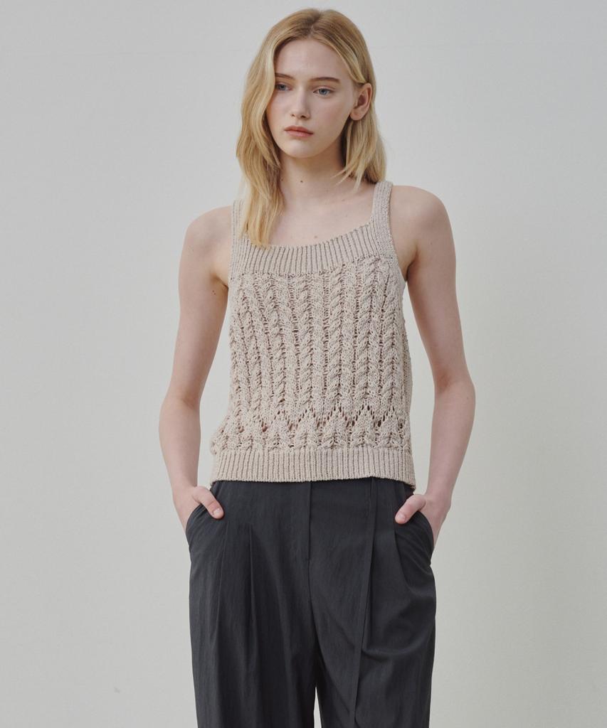 Ollibeudeollibeu Cable Sleeveless Knitwear Oh6Mp6810