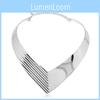 Fashion V Shaped Metal Women Collar Necklace With Geometric Design For Casual Wear