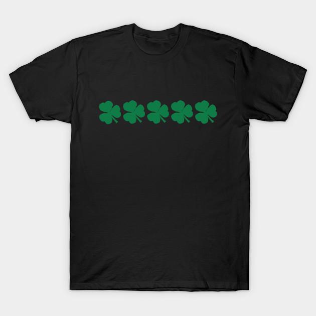 Men Black Print T-shirt St Patricks Day Five Kelly Green Shamrocks No-Cut Transfer Paper Print Cotton Tshirt S чёрный