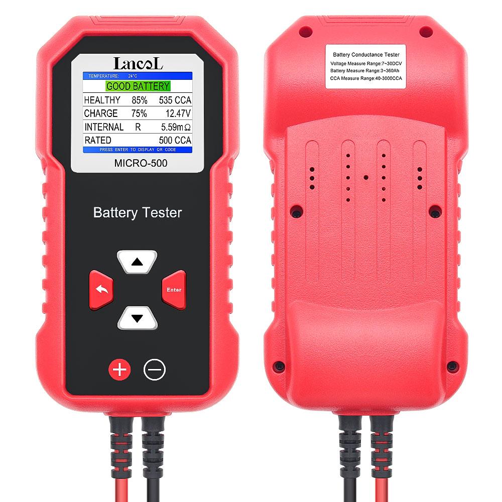 LANSL Micro-500 12V & 24V Autobatterietester LansL MICRO-500 Batterietester mit Farb-LCD 12V Blei-Säure- und Lithium-Batterien