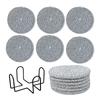 Set of 6 Round Woven Cotton Yarn Placemats with Non-Slip Heat Resistant Surface and Metal Storage Rack for Dining Table Protection