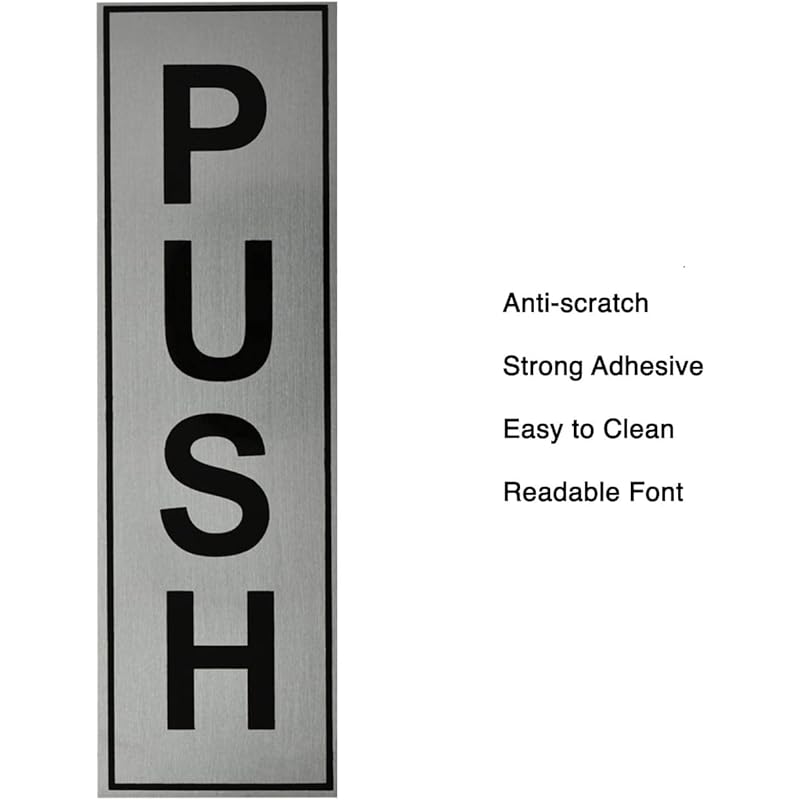 

Buzz Cool Silver Metal Push Pull Stickers For Glass Door, Wooden Door | Self Adhesive Stainless Steel Metal Sticker for
