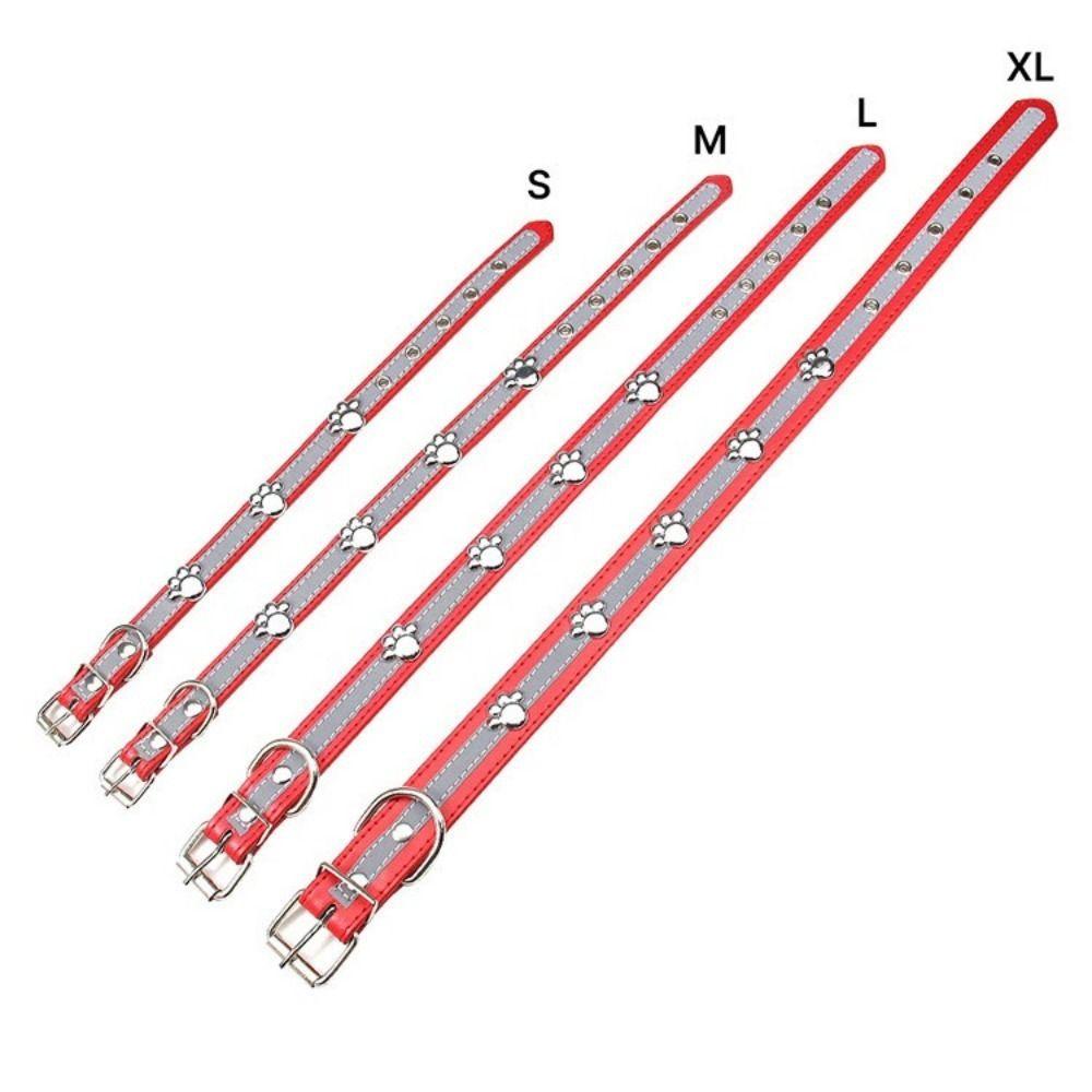 Adjustable Reflective Dog Collar Leather Dog Necklace Durable Rivets Pet Collar  Pet Supplies