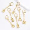 Letter Keychain Mini 3D Alphabet Charm Matte Glossy Golden Plating Key Chain with Lobster Clasp Bags Keys Bracelets Accessories