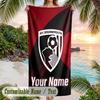 Beach Towel Bournemouth Football Print Custom Name Text Soft Towel for Swimming Pool