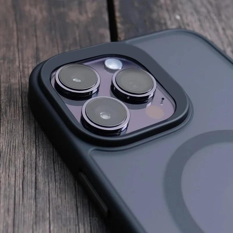 Luxury Matte Magnetic For Magsafe Translucency Case For iPhone 15 14 13 12 11 Pro Max 14 Plus Wireless Charge Shockproof Cover