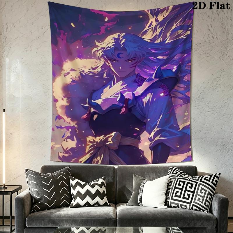 Inuyasha Wall Tapestry Aesthetic Wall Hanging Printed Fabric Blanket Decorative Tapestries for Bedroom Living Room Home Decor