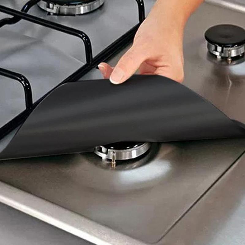 1/5Pcs Square Gas Hob Protector Liner Oil-Proof Mat Reusable Protection Pad Gas Stove Stovetop Protector Kitchen Accessories