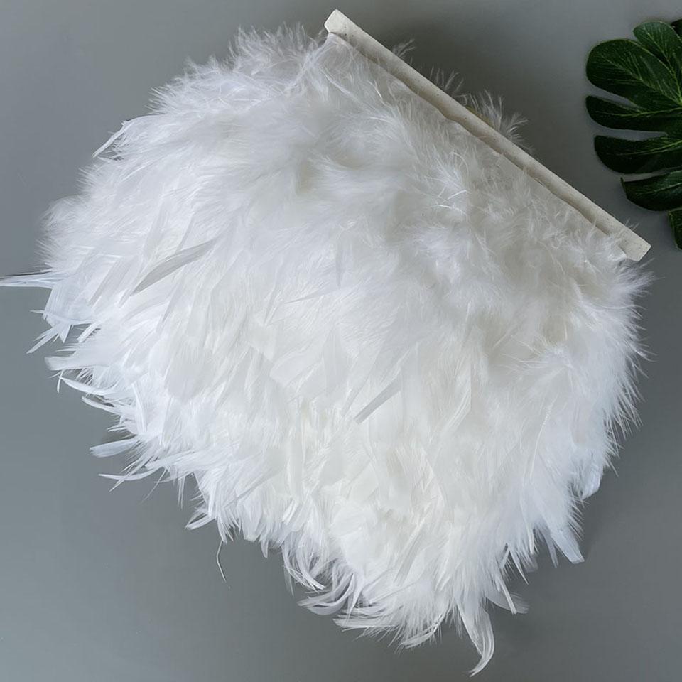 Fluffy Turkey Feathers Trim Fringe Ribbon 10Meters Marabou Feather On Tape Fringes Sewing Trimmings DIY Clothes Dress Decoration