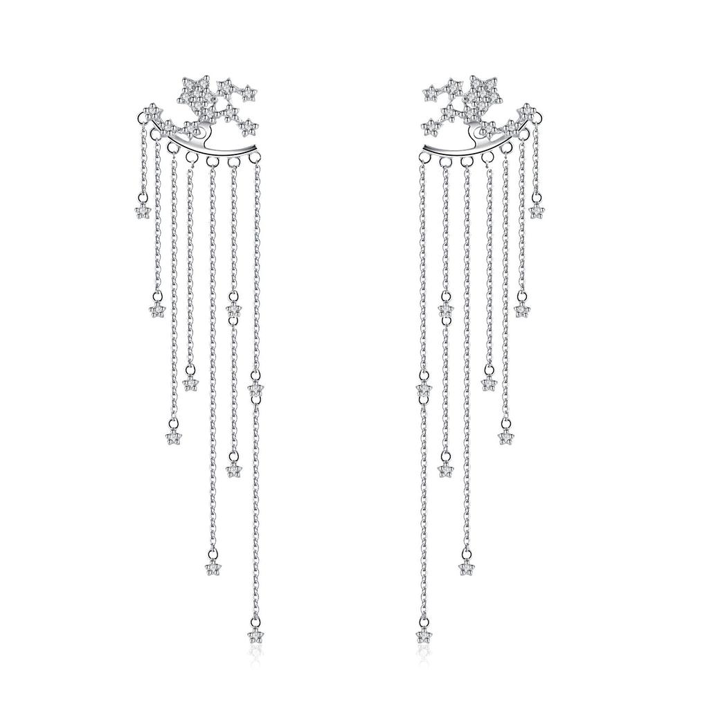 ANDYWEN 925 Sterlingsilber Sternenfall Jacken Ohrringe Hängekette Zirkon CZ Marke Feiner Schmuck 2023 Hochzeit Kristall Luxusschmuck