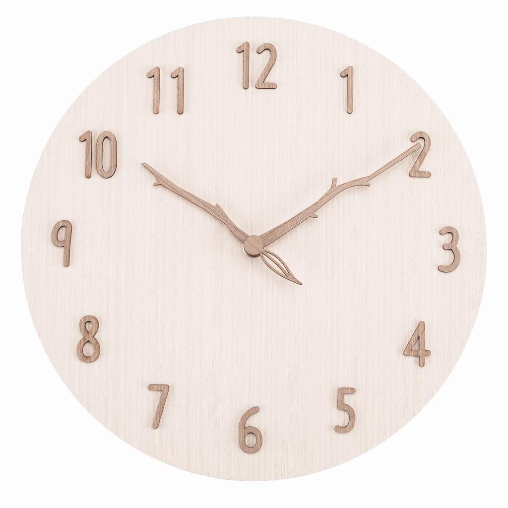 Nbdeal Wall 30cm Continuous Second Wooden Wooden Clock, Radio-Controlled, Silent, Analog, Diameter, Hand, Dial, Hands, M-321